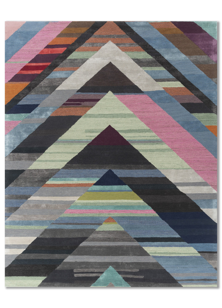 weaver art reserve blue wool hand tufted Rug - HeadShot