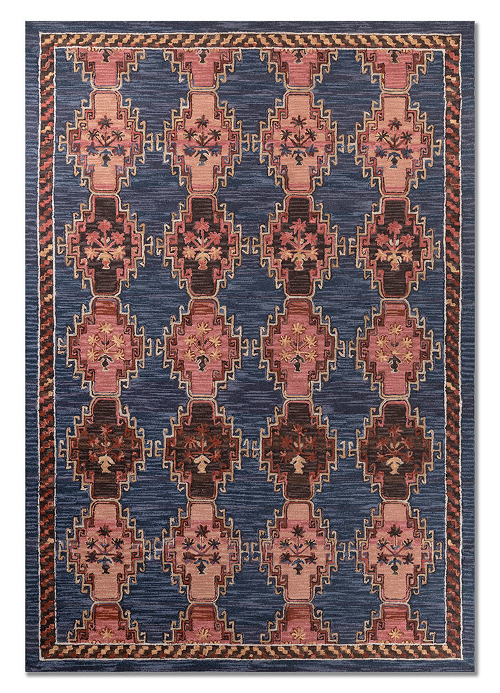 kasbah blue wool hand tufted Rug - HeadShot kasbah blue wool hand tufted Rug - HeadShot