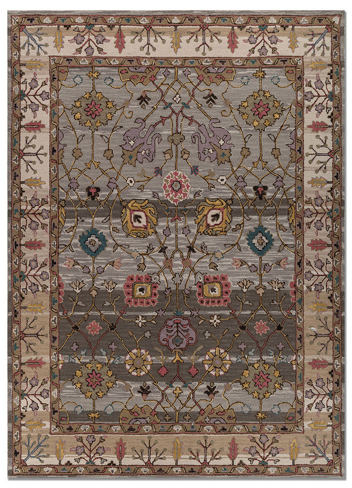 grey and black grey and black wool hand tufted Rug