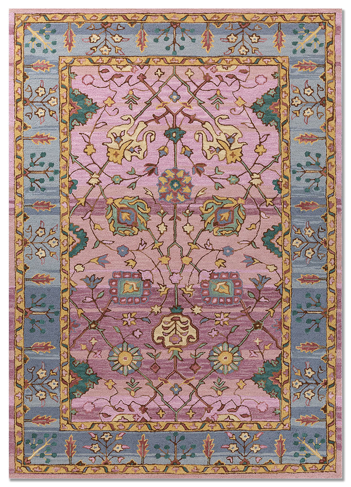 pink and purple pink and purple wool hand tufted Rug