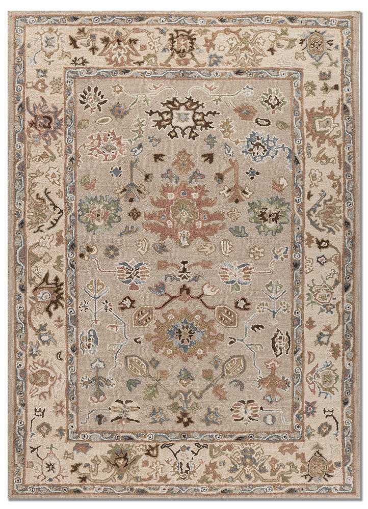 kasbah green wool hand tufted Rug - HeadShot