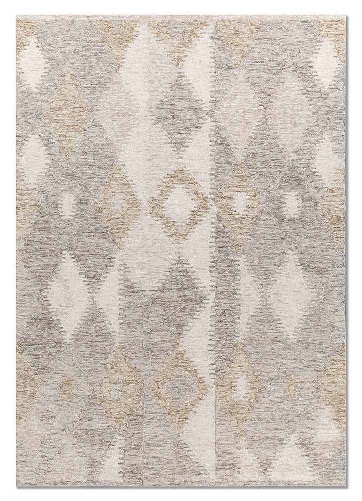 modo beige and brown wool hand tufted Rug - HeadShot
