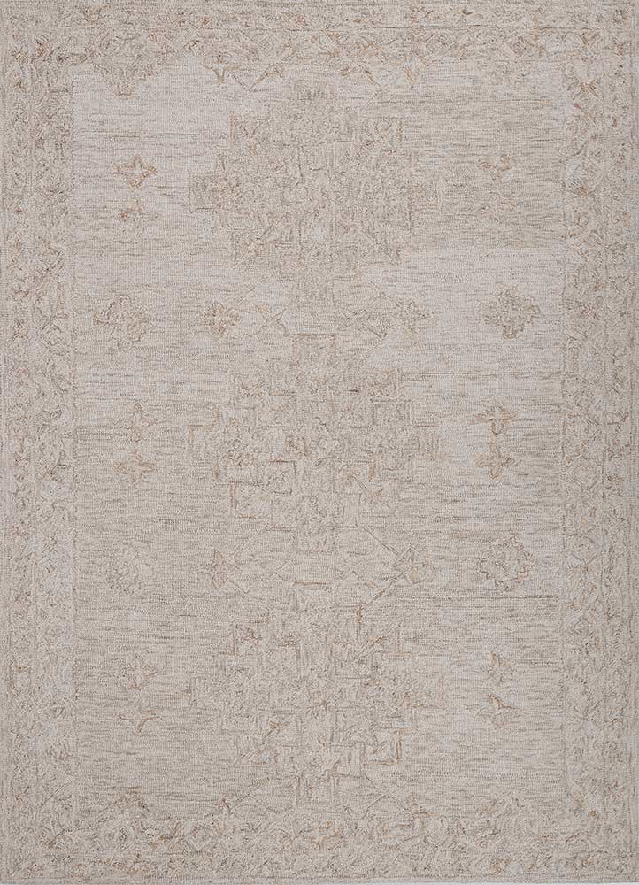 imara ivory wool hand tufted Rug - HeadShot