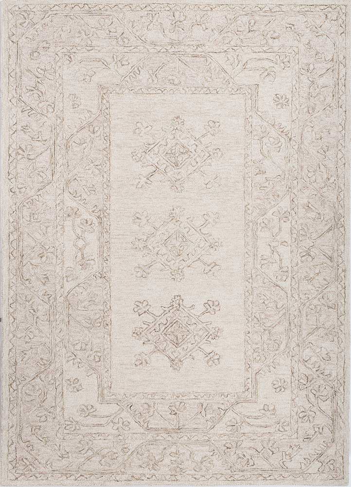 imara beige and brown wool hand tufted Rug - HeadShot