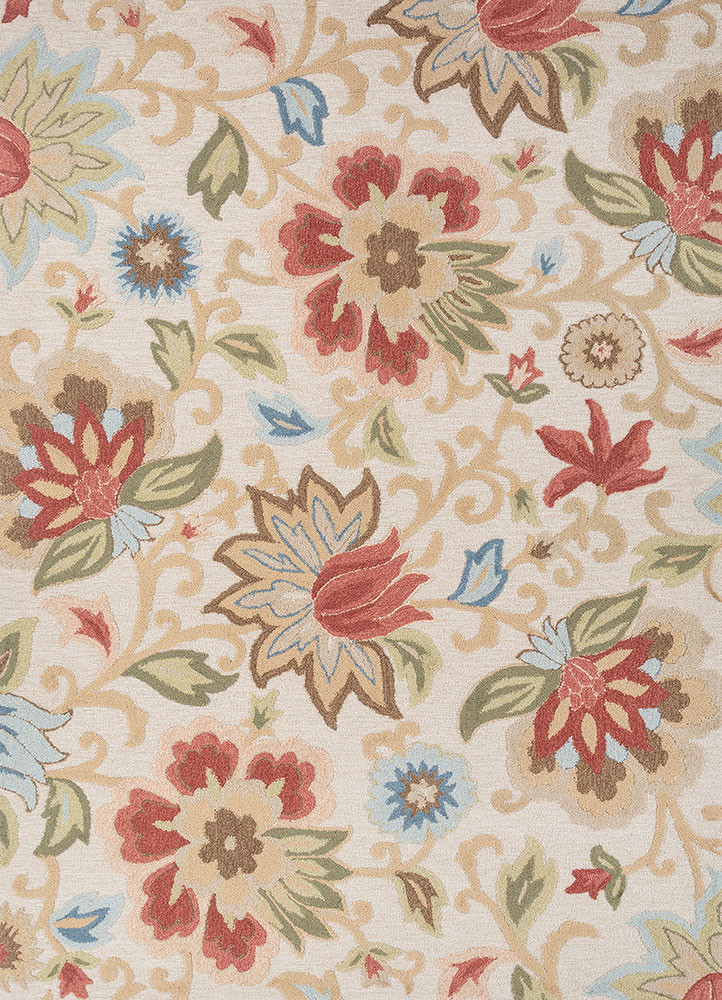 hacienda ivory wool hand tufted Rug - HeadShot