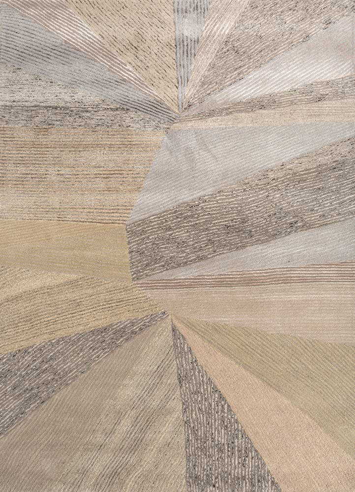  grey and black wool and viscose hand tufted Rug
