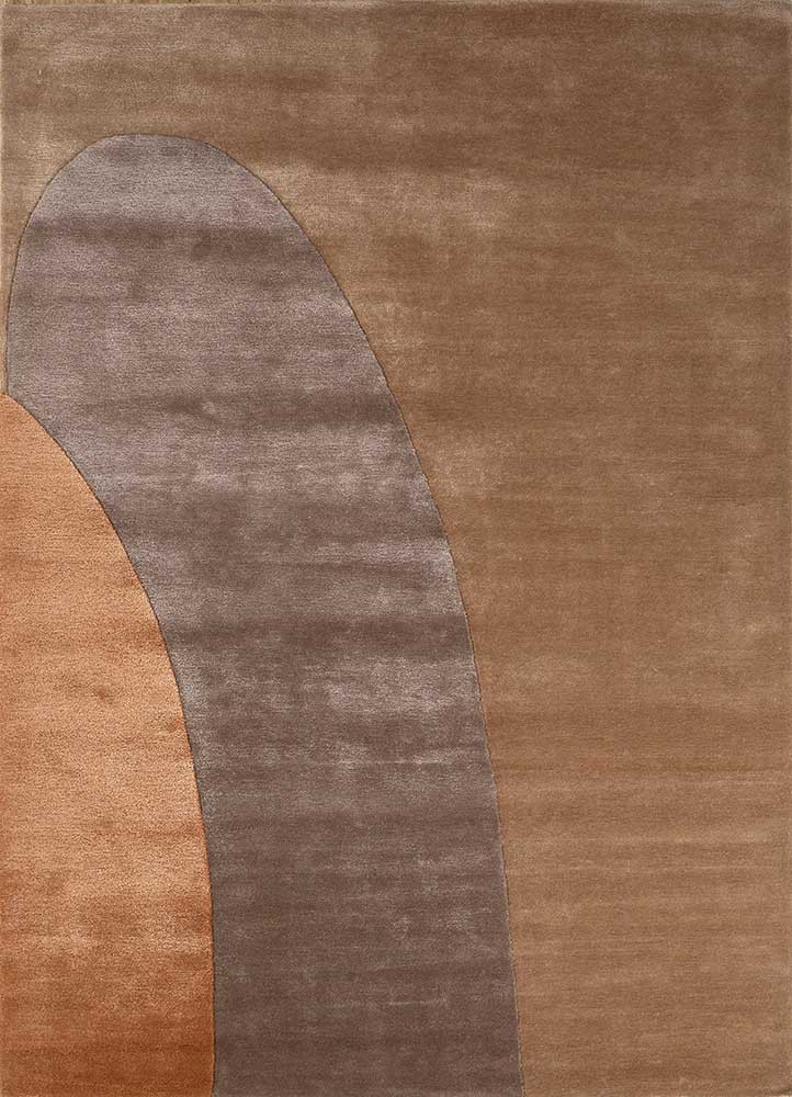 caliedo beige and brown wool and viscose hand tufted Rug - HeadShot caliedo beige and brown wool and viscose hand tufted Rug - HeadShot
