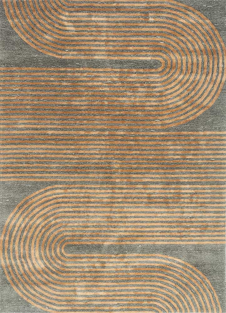 caliedo ivory wool and viscose hand tufted Rug - HeadShot