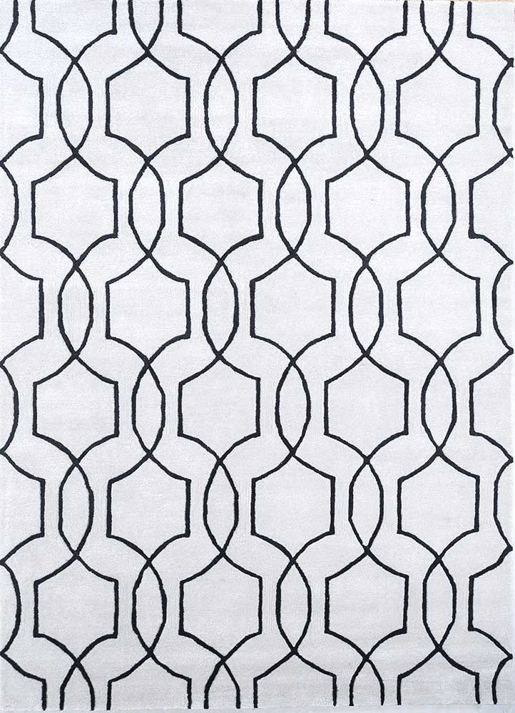 contour ivory wool and viscose hand tufted Rug - HeadShot