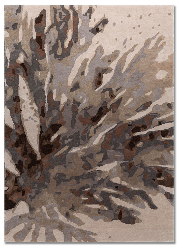 ivory ivory wool and viscose hand tufted Rug