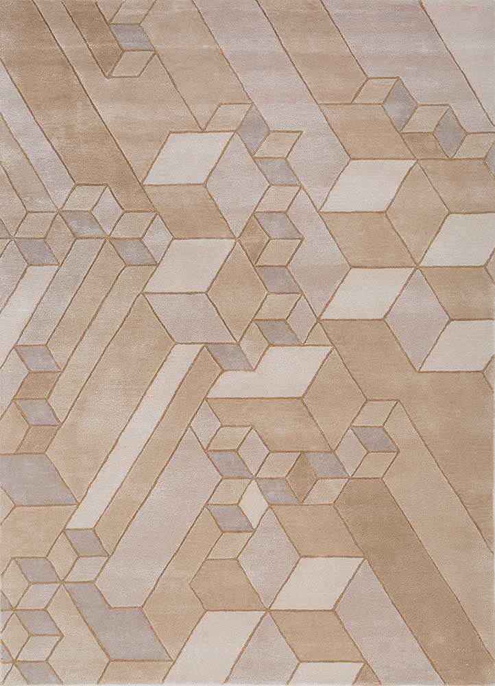 acar ivory wool and viscose hand tufted Rug - HeadShot