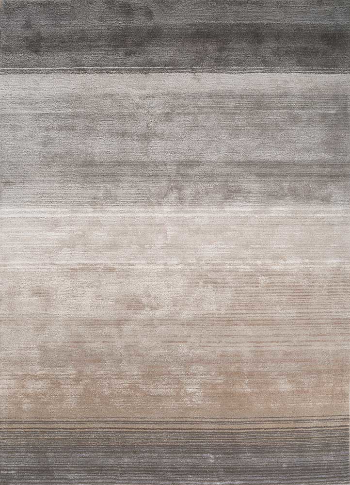  ivory wool and viscose hand tufted Rug