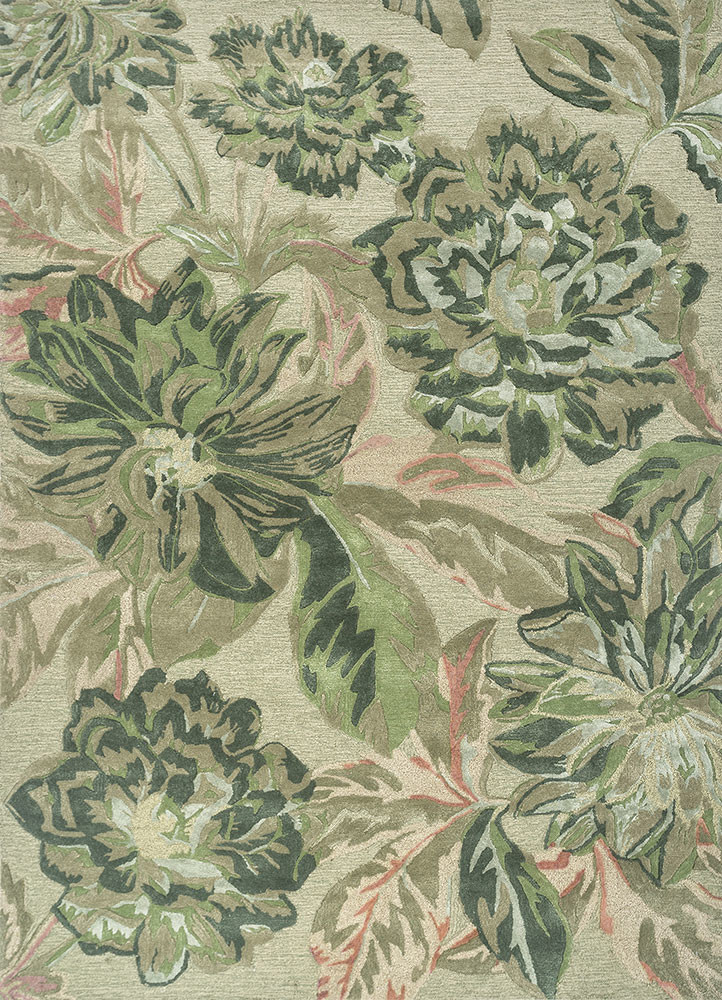 hacienda green wool and viscose hand tufted Rug - HeadShot hacienda green wool and viscose hand tufted Rug - HeadShot