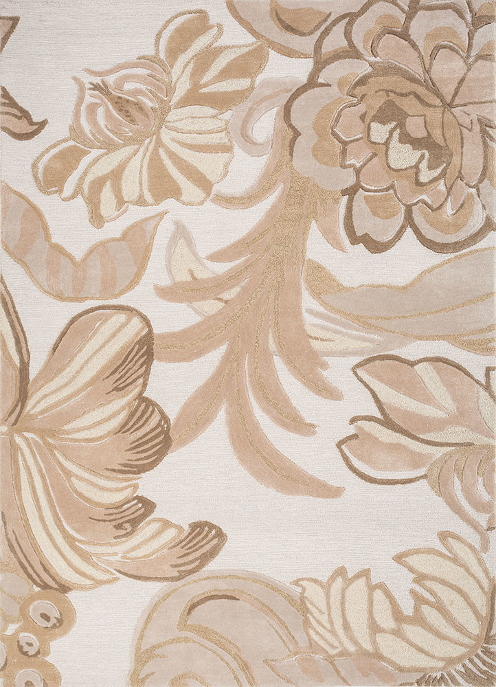 hacienda ivory wool and viscose hand tufted Rug - HeadShot