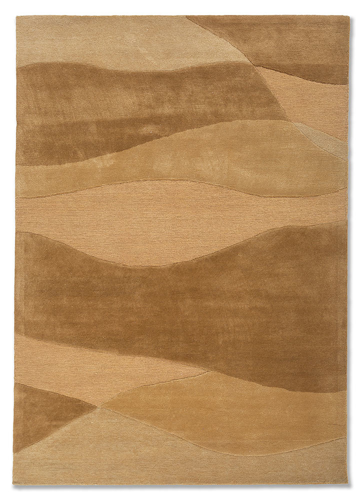 gold gold wool and viscose hand tufted Rug