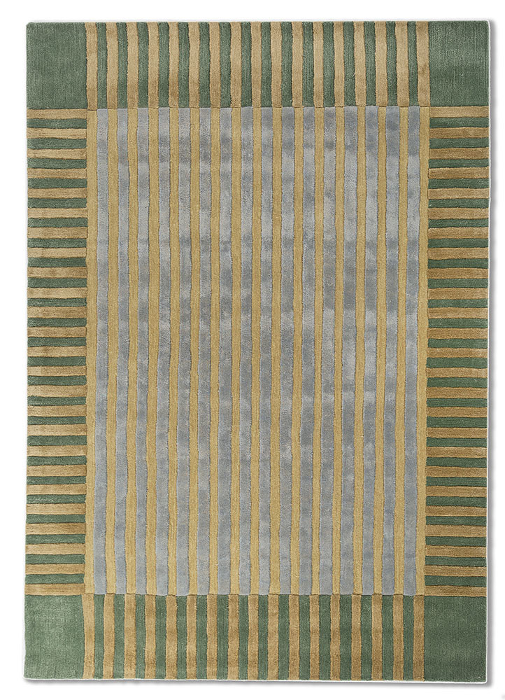 blue blue wool and viscose hand tufted Rug