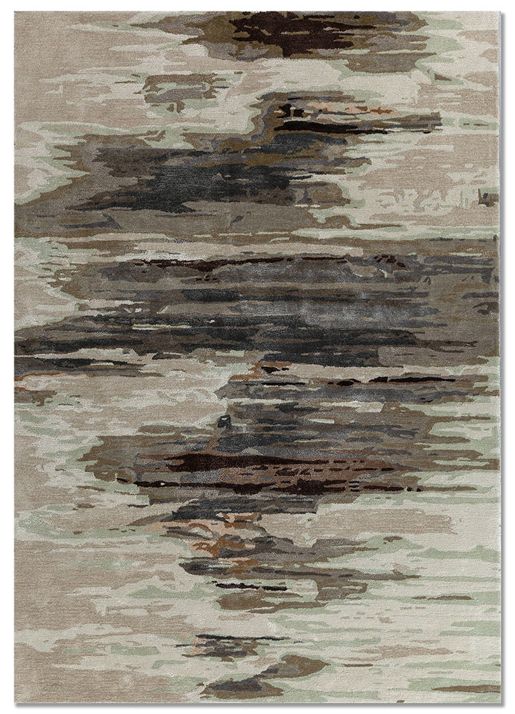  green wool and viscose hand tufted Rug