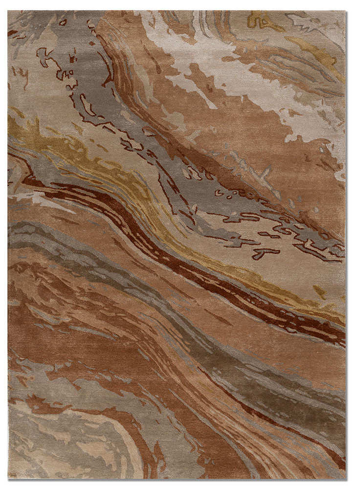 genesis beige and brown wool and viscose hand tufted Rug - HeadShot genesis beige and brown wool and viscose hand tufted Rug - HeadShot
