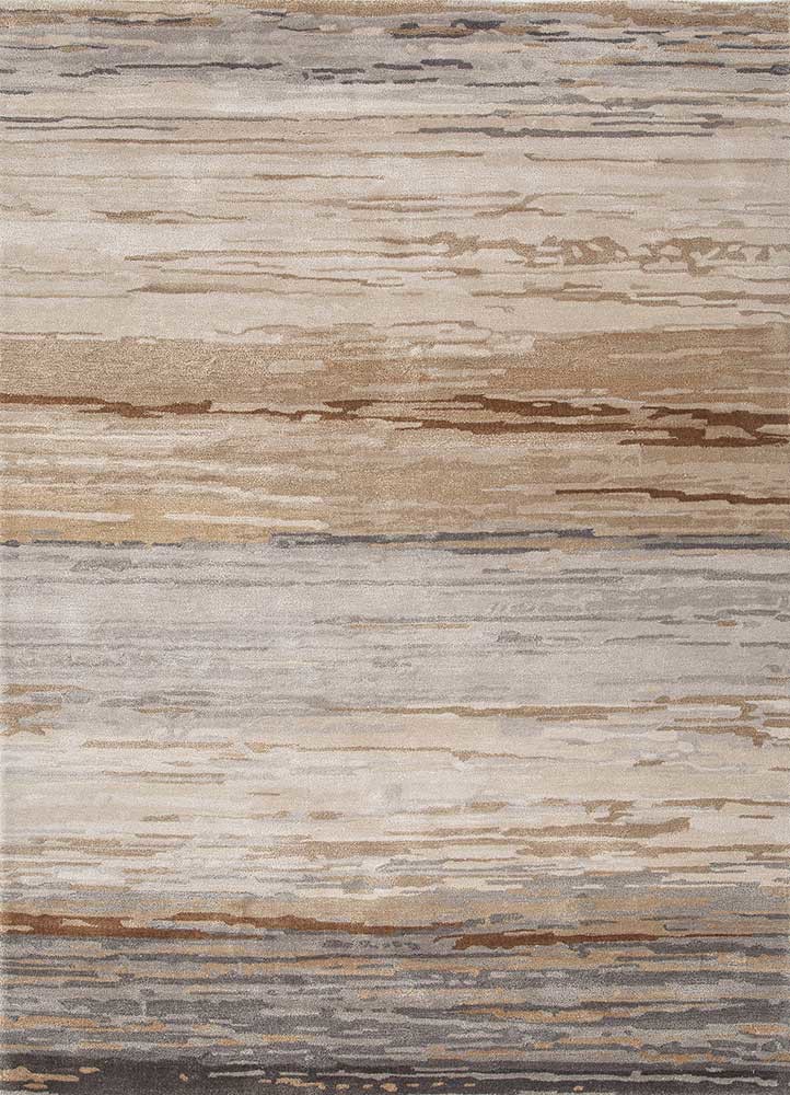  grey and black wool and viscose hand tufted Rug