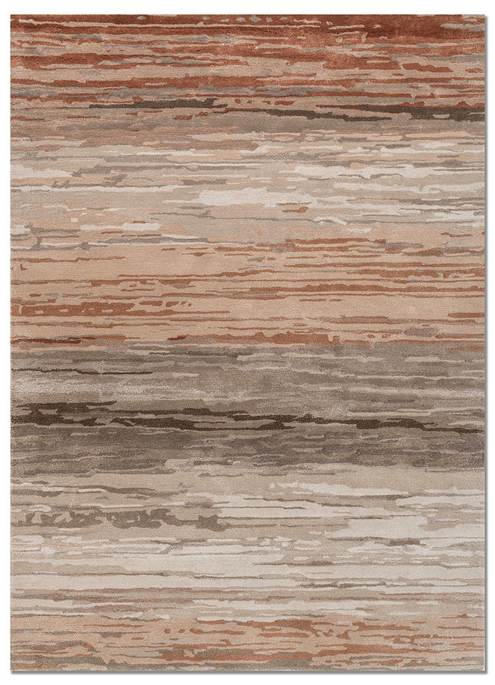 red and orange red and orange wool and viscose hand tufted Rug