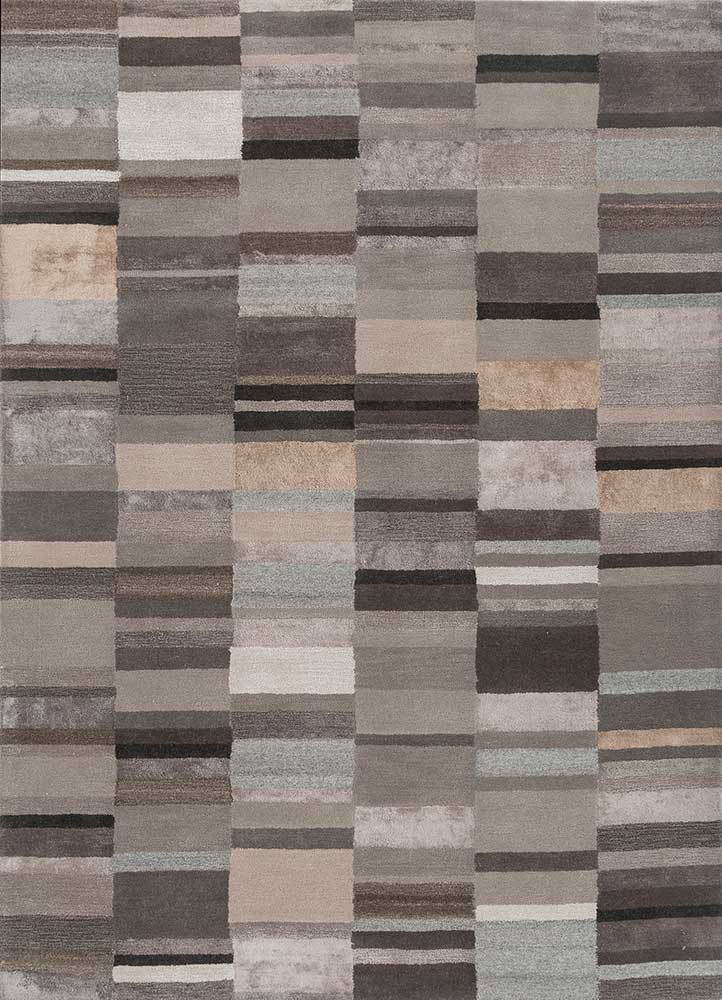 acar grey and black wool and viscose hand tufted Rug - HeadShot