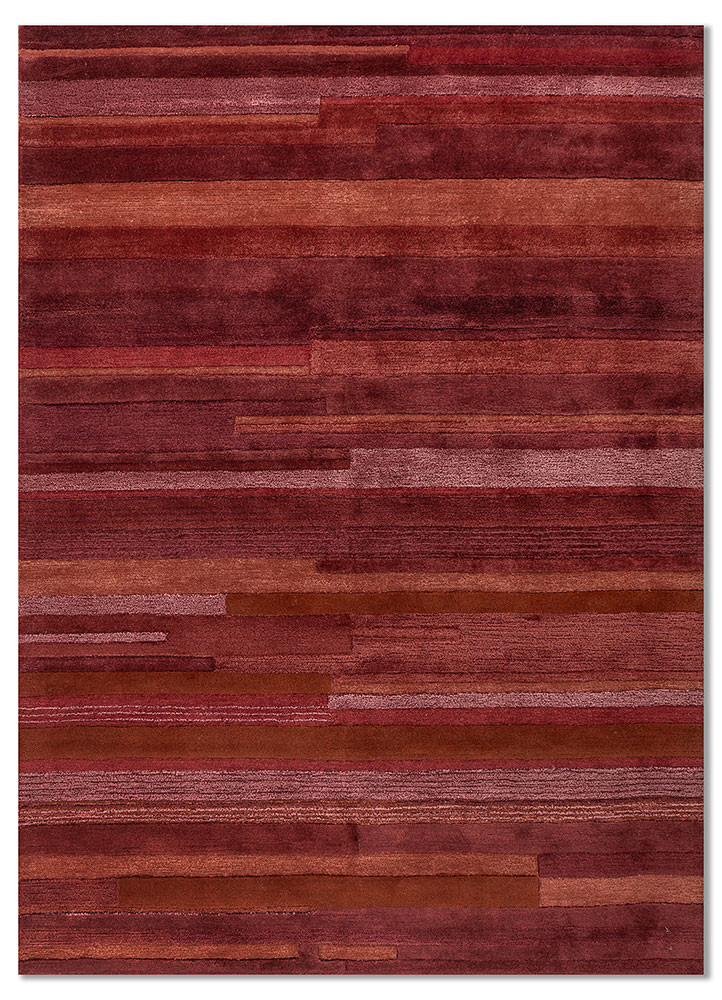 contour red and orange wool and viscose hand tufted Rug - HeadShot contour red and orange wool and viscose hand tufted Rug - HeadShot