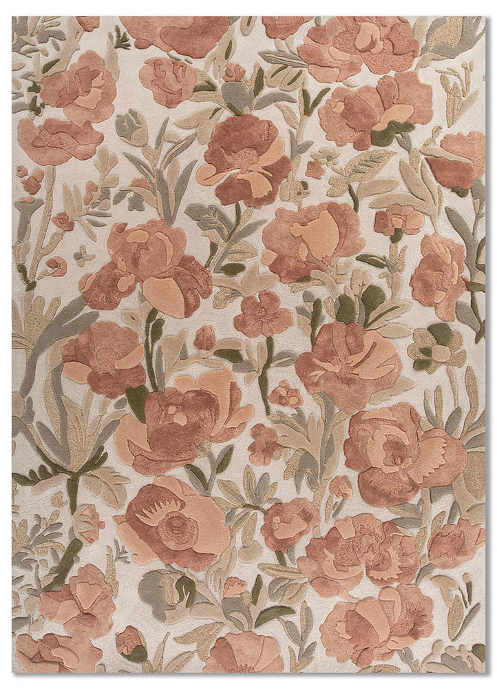 ivory ivory wool and viscose hand tufted Rug