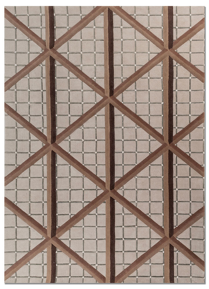 faces ivory wool and viscose hand tufted Rug - HeadShot