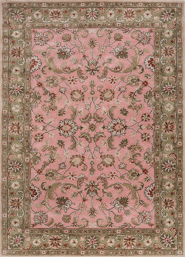 kasbah red and orange wool and viscose hand tufted Rug - HeadShot