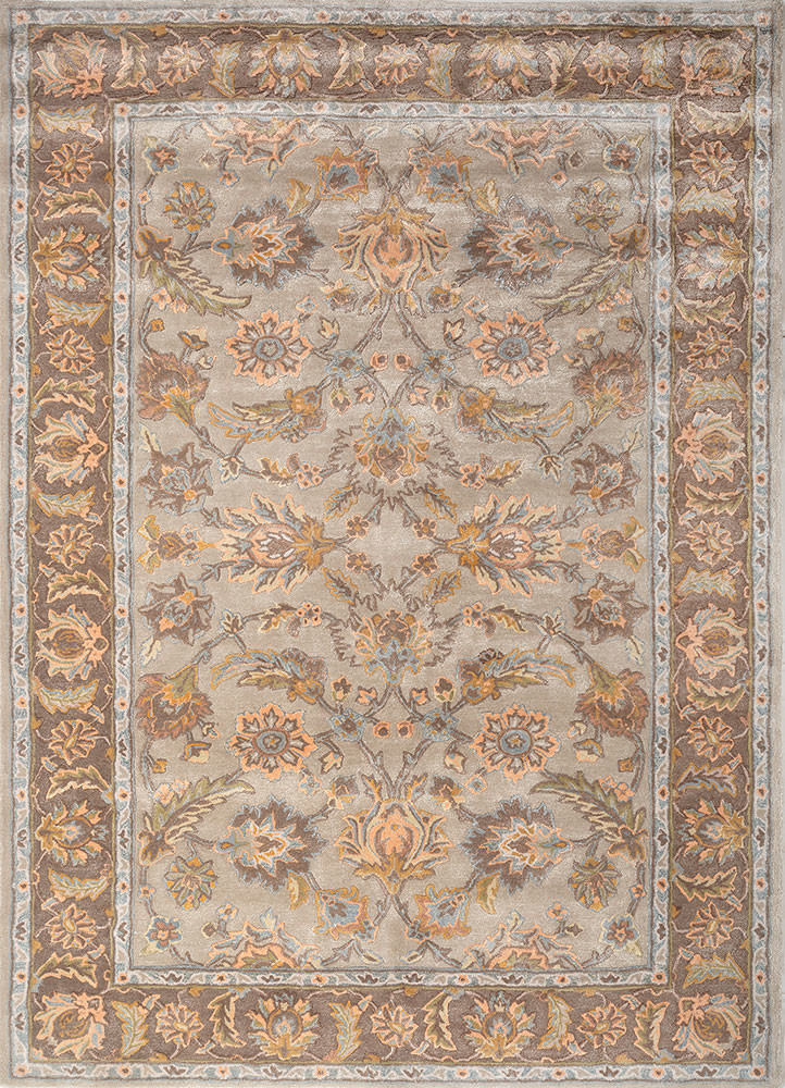beige and brown beige and brown wool and viscose hand tufted Rug