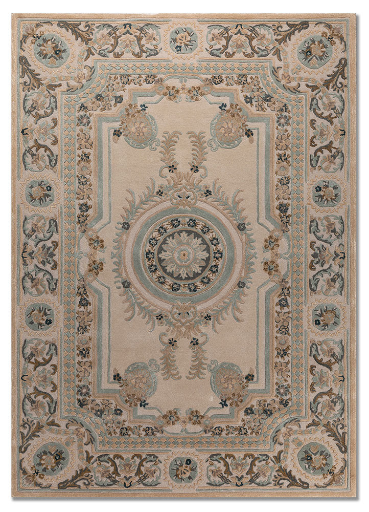 kora ivory wool and viscose hand tufted Rug - HeadShot