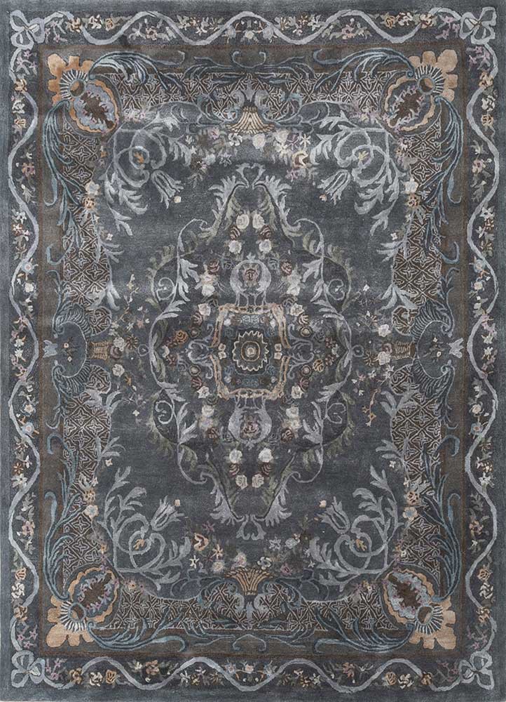 kora grey and black wool and viscose hand tufted Rug - HeadShot kora grey and black wool and viscose hand tufted Rug - HeadShot