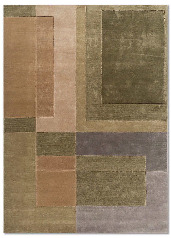 cera green wool and viscose hand tufted Rug