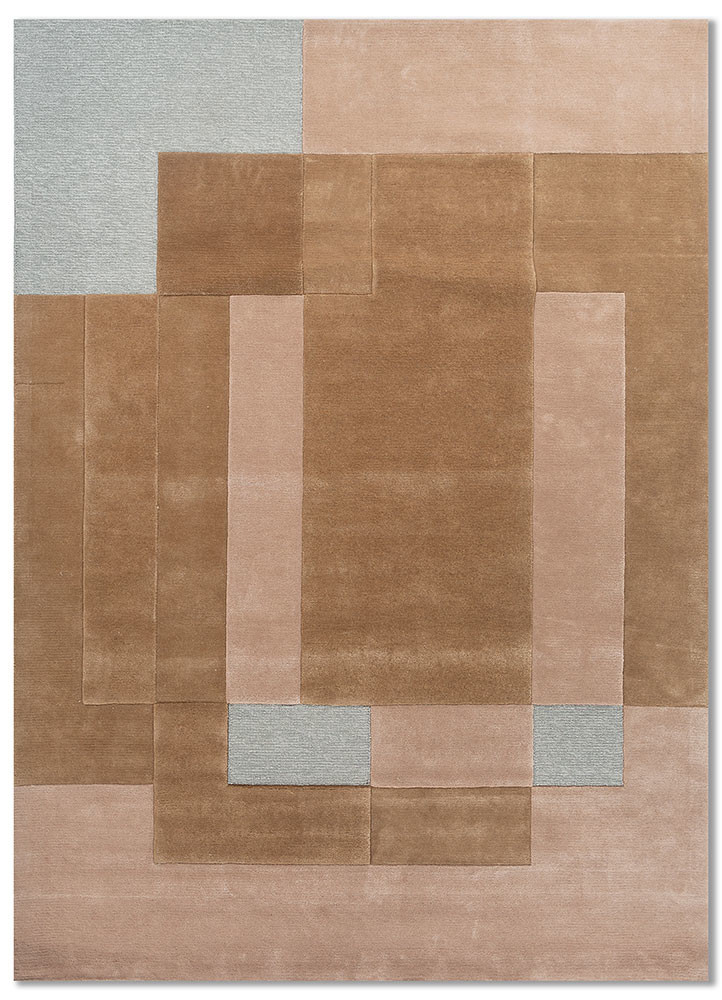 cera red and orange wool and viscose hand tufted Rug