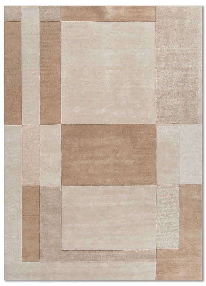 cera ivory wool and viscose hand tufted Rug