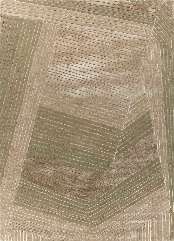 lucid green wool and viscose hand tufted Rug