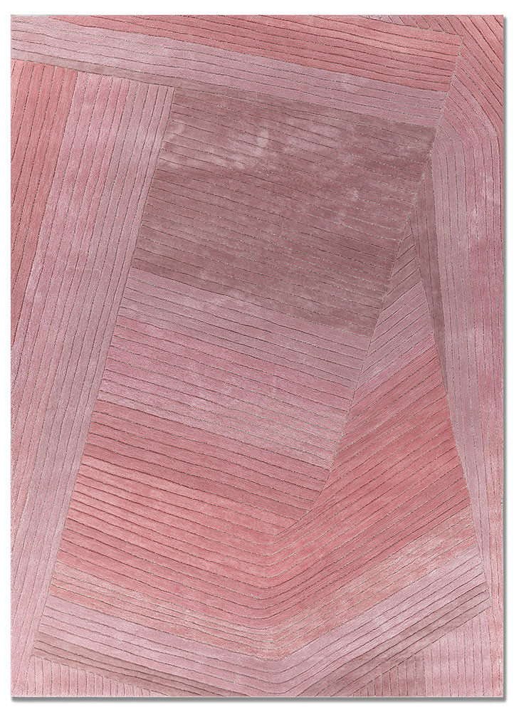 lucid pink and purple wool and viscose hand tufted Rug - HeadShot