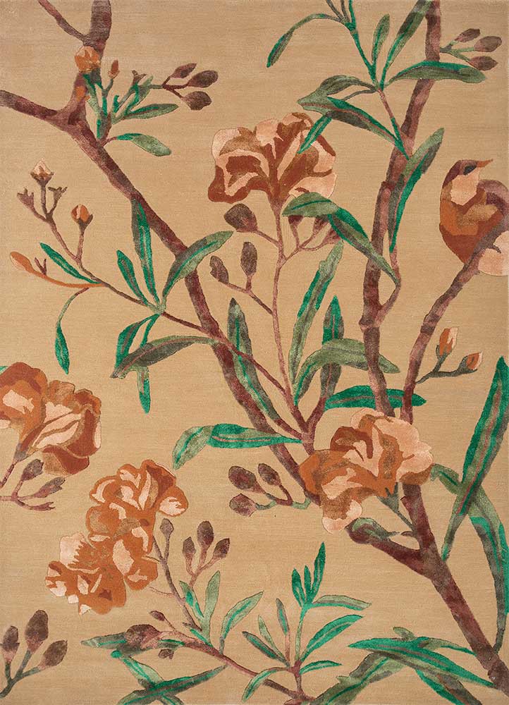 gold gold wool and viscose hand tufted Rug