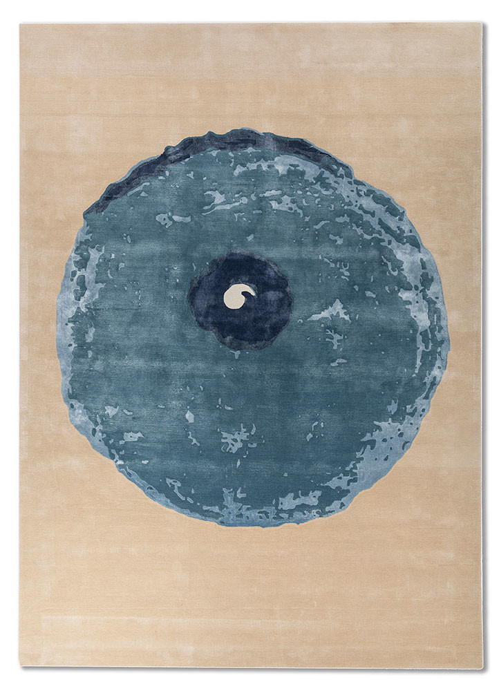 aprezo ivory wool and bamboo silk hand tufted Rug - HeadShot