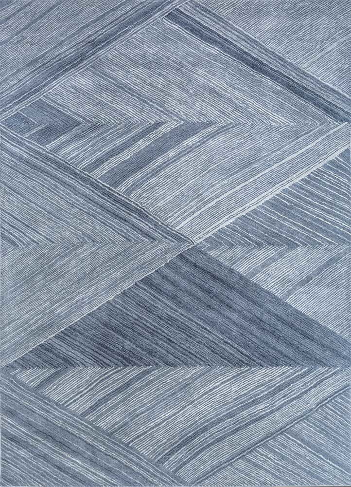 chroma blue wool hand tufted Rug - HeadShot