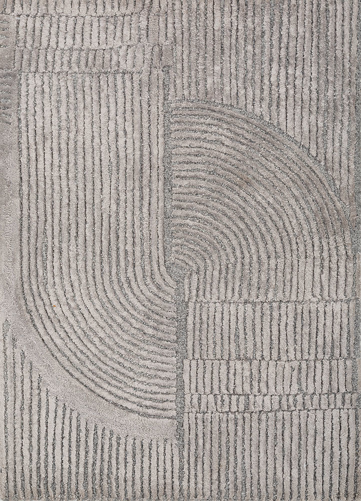 come around blue wool and viscose hand tufted Rug - HeadShot come around blue wool and viscose hand tufted Rug - HeadShot