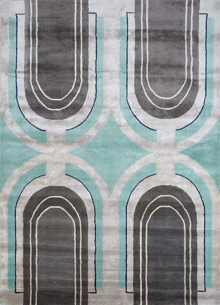 acar blue wool and viscose hand tufted Rug - HeadShot acar blue wool and viscose hand tufted Rug - HeadShot