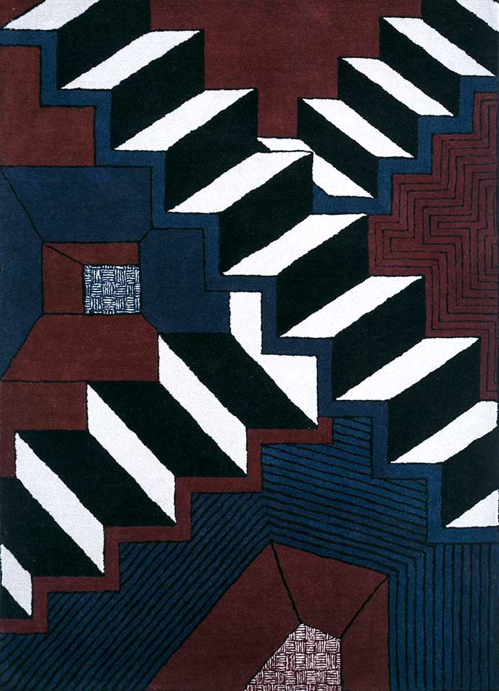 archetype grey and black wool and viscose hand tufted Rug - HeadShot