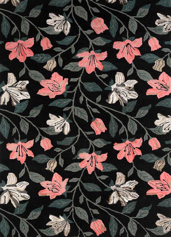 hacienda grey and black wool and viscose hand tufted Rug - HeadShot
