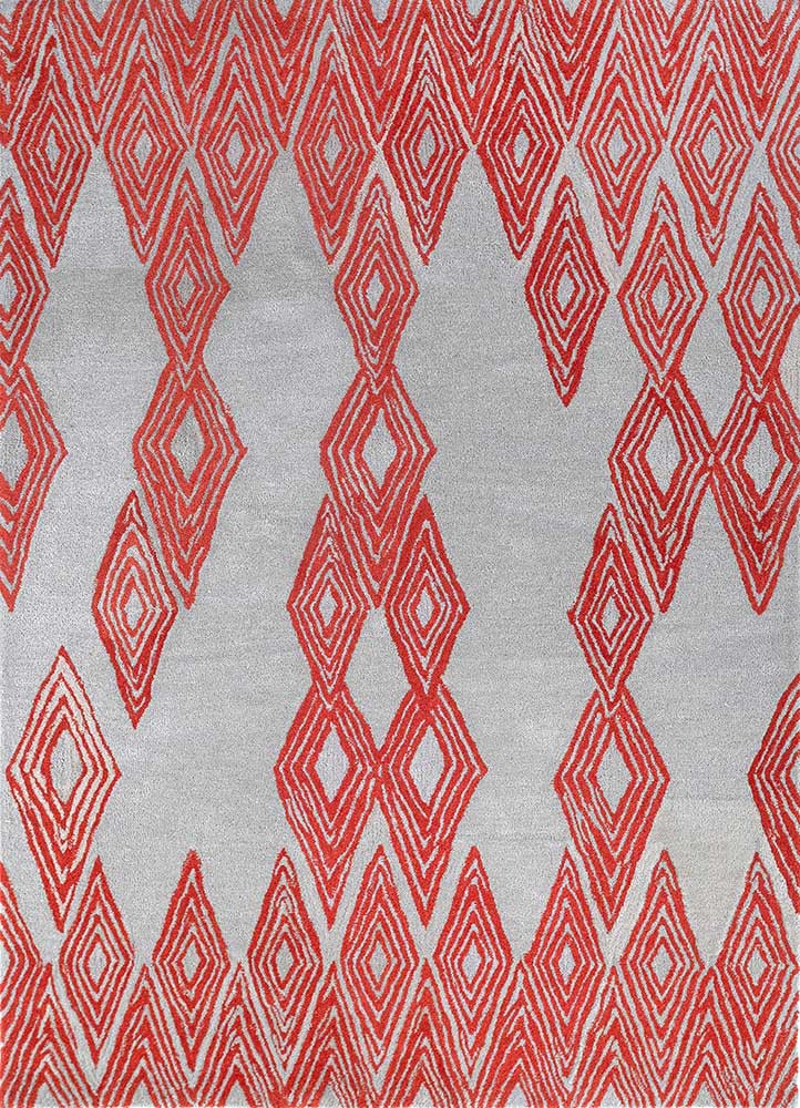 acar red and orange wool hand tufted Rug - HeadShot acar red and orange wool hand tufted Rug - HeadShot
