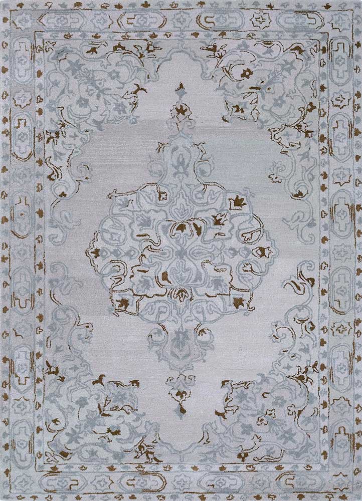 imara grey and black wool hand tufted Rug - HeadShot