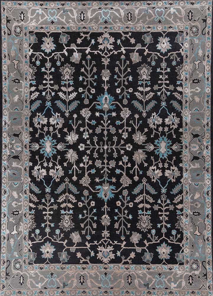 kasbah blue wool and viscose hand tufted Rug - HeadShot kasbah blue wool and viscose hand tufted Rug - HeadShot
