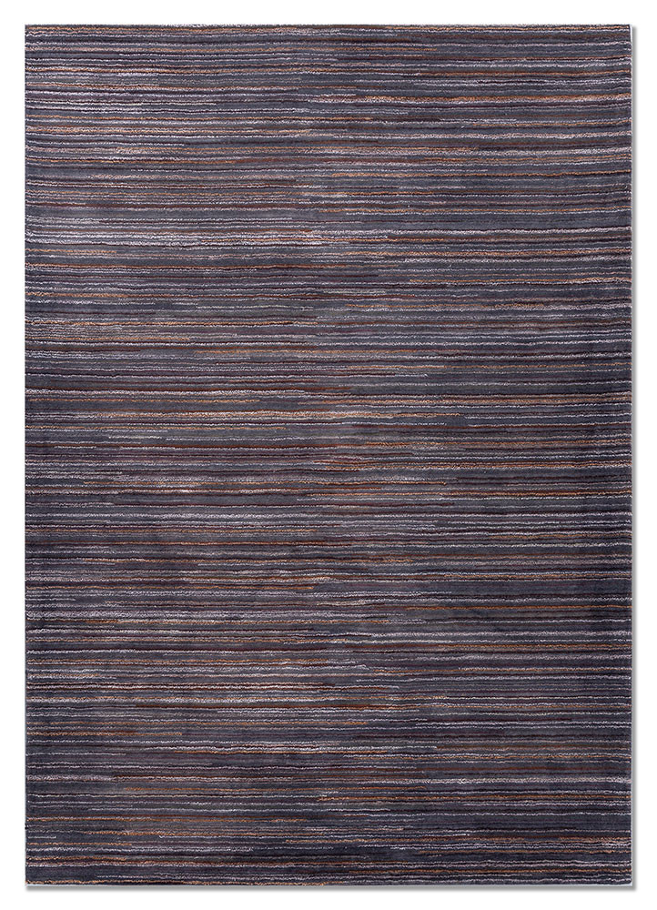 grey and black grey and black wool and viscose hand tufted Rug