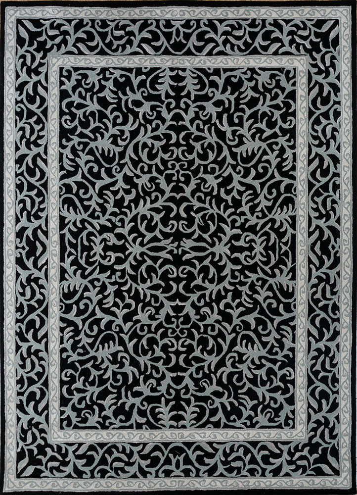 kasbah grey and black wool and viscose hand tufted Rug - HeadShot kasbah grey and black wool and viscose hand tufted Rug - HeadShot