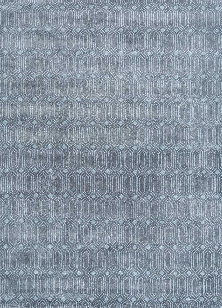 Contour Blue Hand Tufted Wool and Viscose RugsTra14554Jaipur Rugs